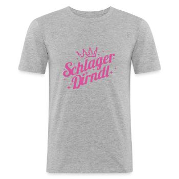 Schlagermusik Schlager Schlagerparty Dirndl Party - T-shirt près du corps Homme - gris chiné - Devant - Nik (191cm)