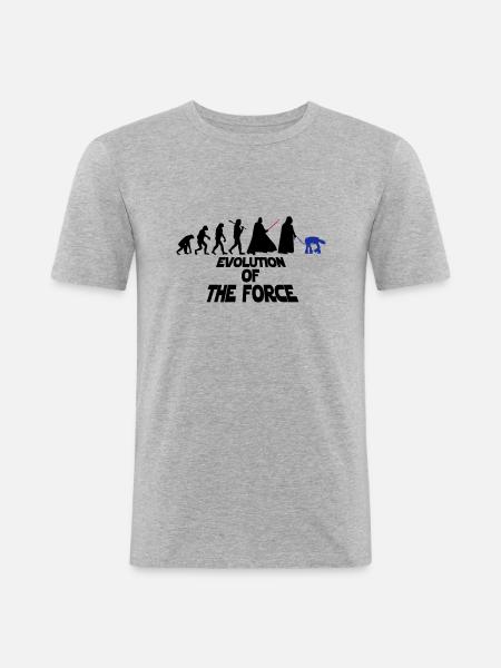 EVOLUTION OF THE FORCE - T-shirt près du corps Homme - gris chiné