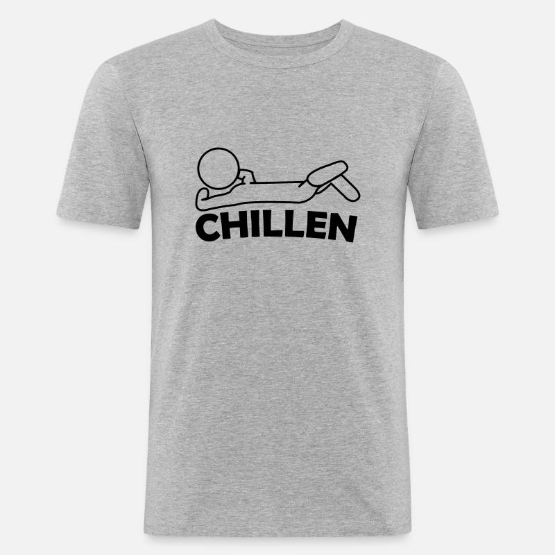 chillen - Männer Slim Fit T-Shirt - Grau meliert
