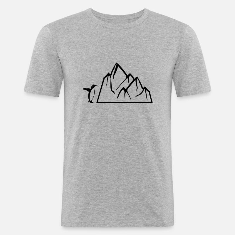 pinguin eisberg - Männer Slim Fit T-Shirt - Grau meliert