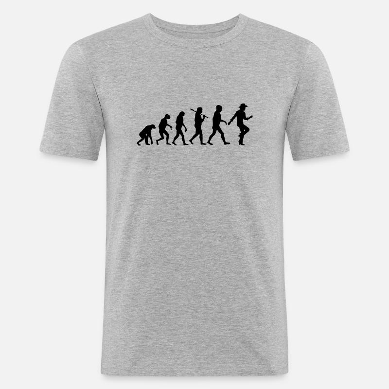 Evolution Linedance Männer - Männer Slim Fit T-Shirt - Grau meliert