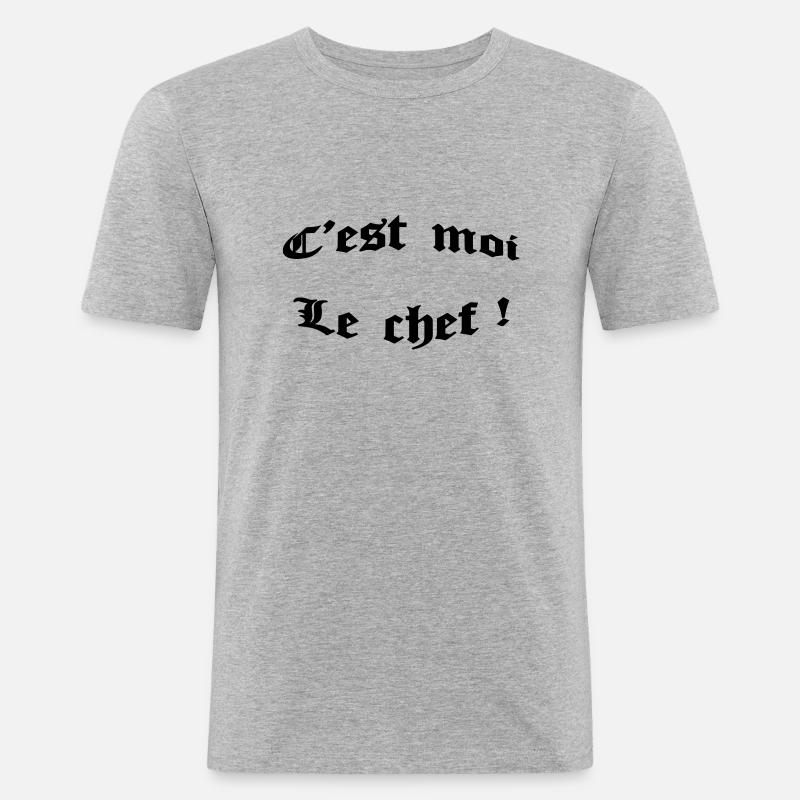 c'est moi le chef ! - Men's Slim Fit T-Shirt - heather grey