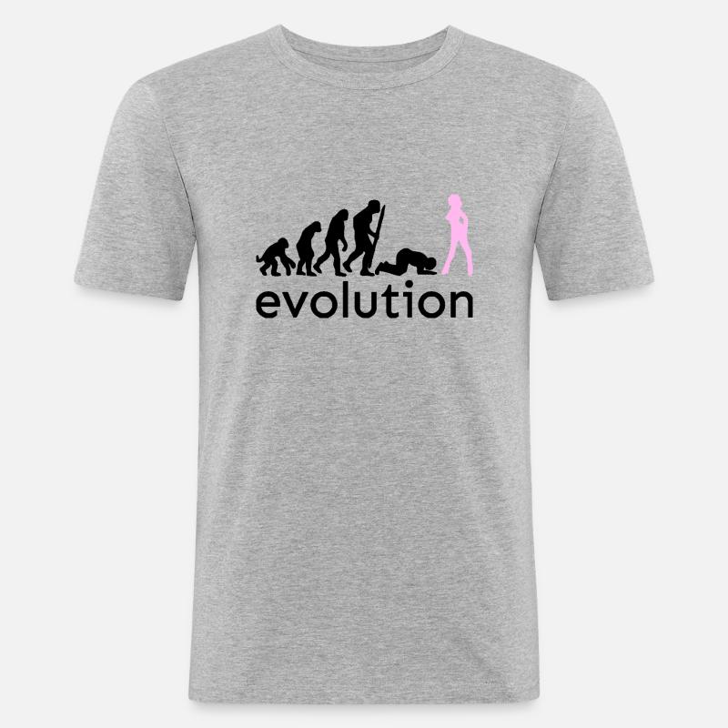 evolution - Männer Slim Fit T-Shirt - Grau meliert