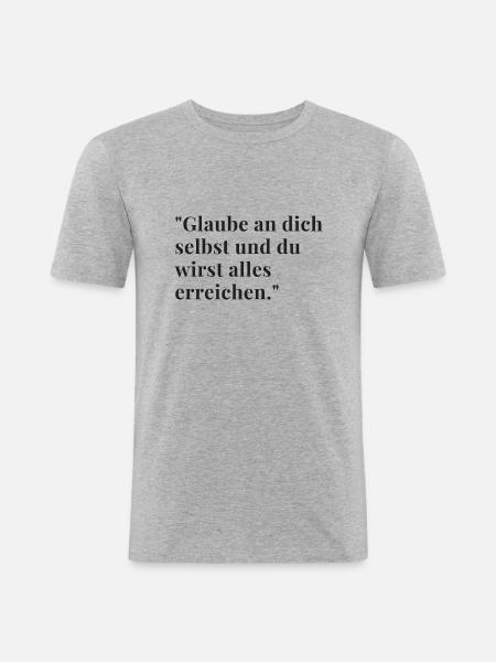Motivation und Inspiration - Männer Slim Fit T-Shirt - Grau meliert