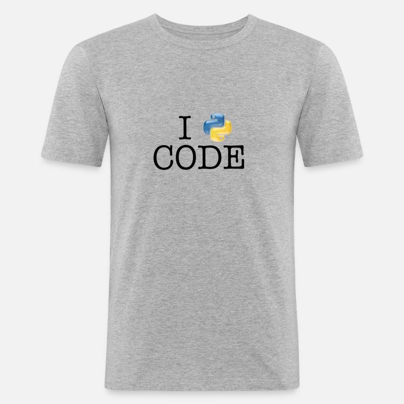 I love code - Python - Men's Slim Fit T-Shirt - heather grey