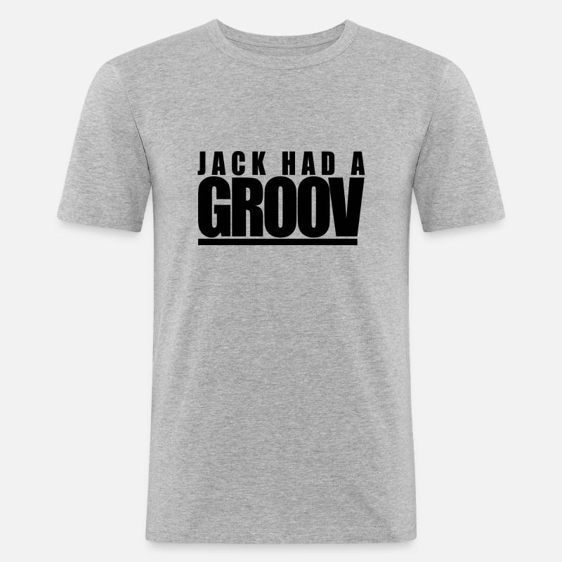 Jack hatte ein Groov-Geschenk - Männer Slim Fit T-Shirt - Grau meliert