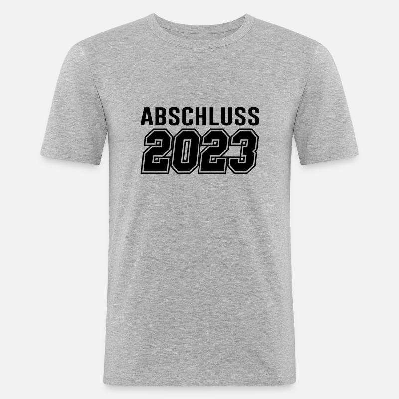 Abschluss 2023 Geschenkidee - Männer Slim Fit T-Shirt - Grau meliert