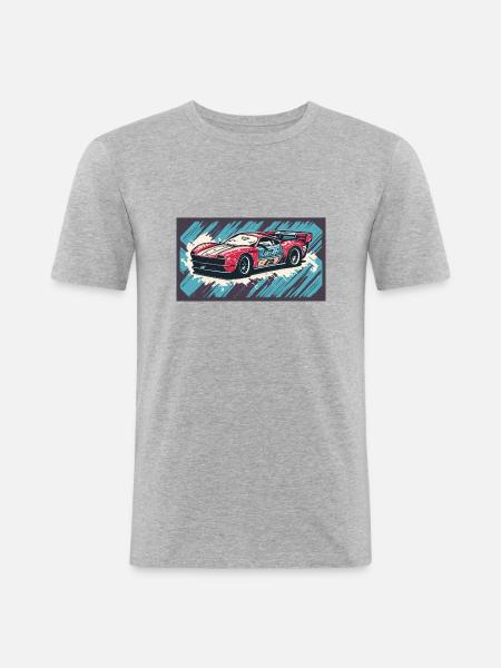 Racecar Red-Blue - Men's Slim Fit T-Shirt - heather grey