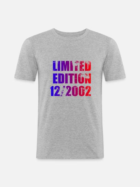 22e anniversaire Edition limitée 12/2002 - T-shirt près du corps Homme - gris chiné