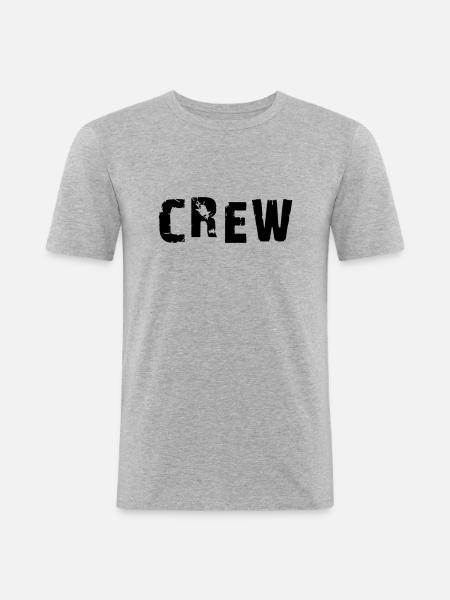 crew2 - Männer Slim Fit T-Shirt - Grau meliert