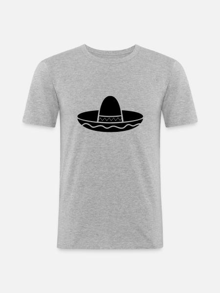 mexico_hut_01 - Men's Slim Fit T-Shirt - heather grey