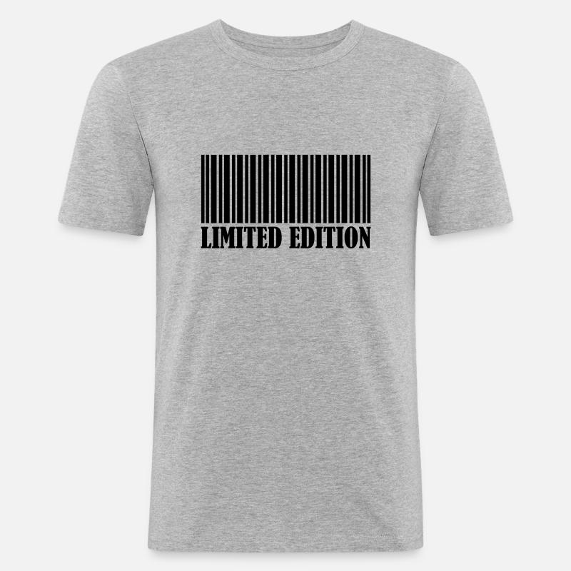 Barcode Limited Edition - Männer Slim Fit T-Shirt - Grau meliert