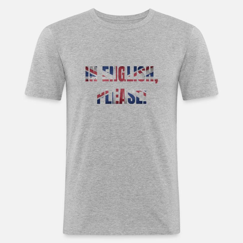 Englischlehrer Spruch englisch Großbritannien - Männer Slim Fit T-Shirt - Grau meliert