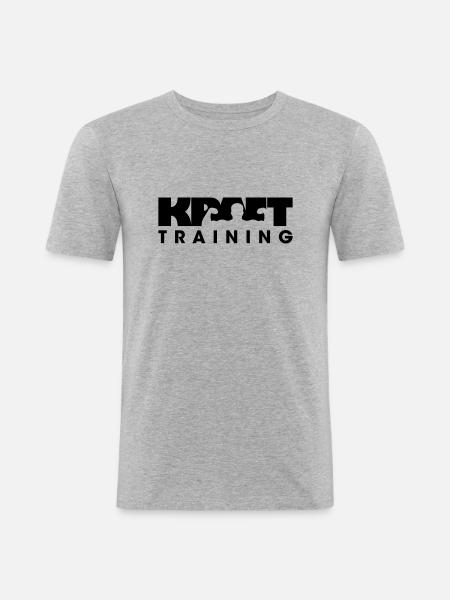 krafttraining - Männer Slim Fit T-Shirt - Grau meliert