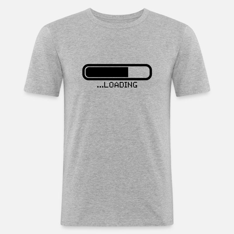 loading_gl1 - Männer Slim Fit T-Shirt - Grau meliert