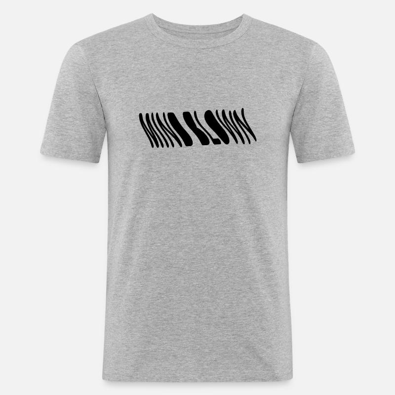 Mindblown Crazy Mind Funny - Männer Slim Fit T-Shirt - Grau meliert