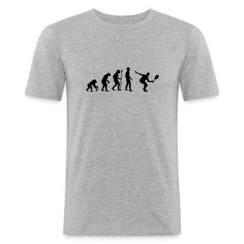 squash__evolution____f1 - Men's Slim Fit T-Shirt - heather grey - Front - Nik (191cm)
