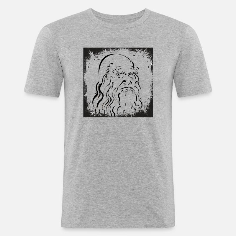 LEONARDO DA VINCI - Männer Slim Fit T-Shirt - Grau meliert