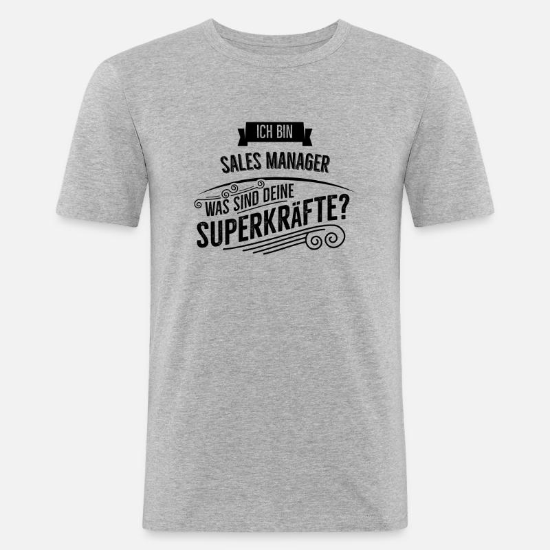 Sales Manager - Männer Slim Fit T-Shirt - Grau meliert