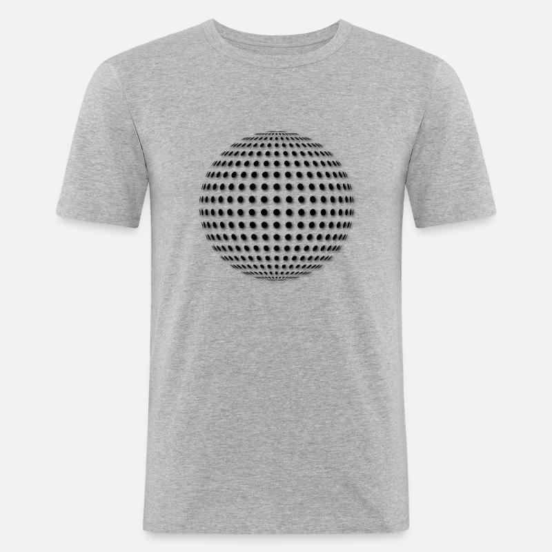 Disco ball - Slim Fit T-skjorte for menn - gråmelert