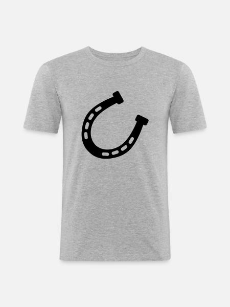 pferde_hufe__f1 - Men's Slim Fit T-Shirt - heather grey