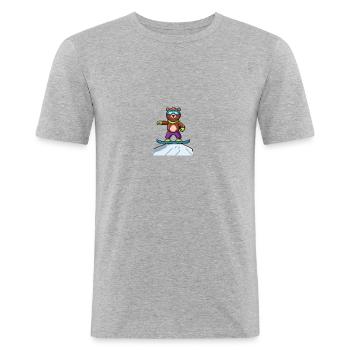 The Bear Saga - SNOWBOARDING - Men's Slim Fit T-Shirt - heather grey - Front - Nik (191cm)