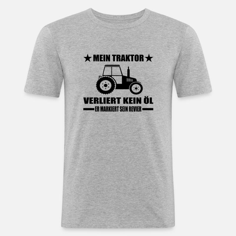 Traktor - Männer Slim Fit T-Shirt - Grau meliert