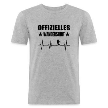 Wandern - Männer Slim Fit T-Shirt - Grau meliert - Vorne - Nik (191cm)