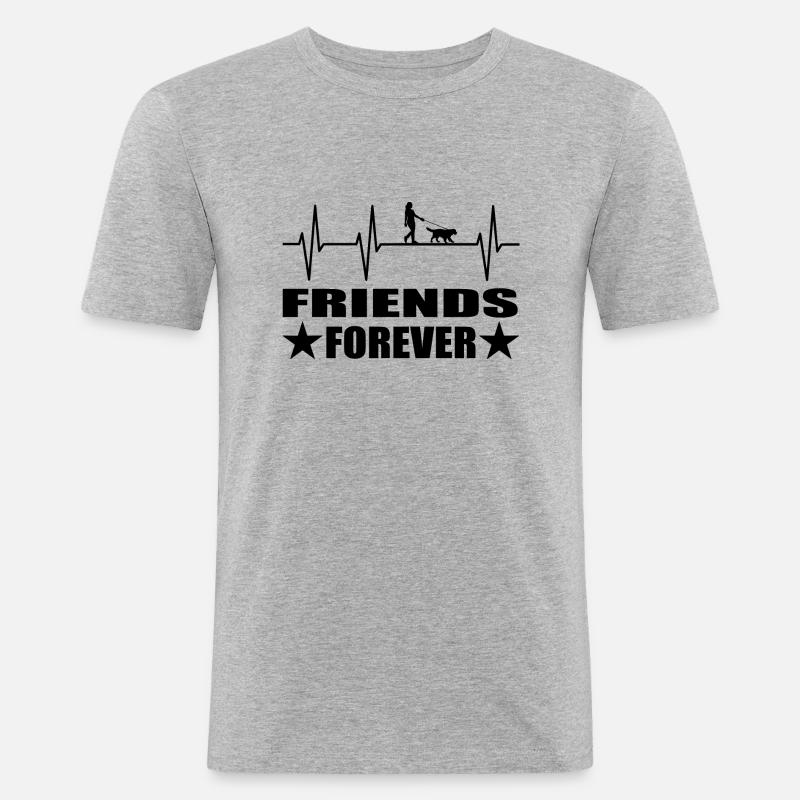 Hund - Männer Slim Fit T-Shirt - Grau meliert