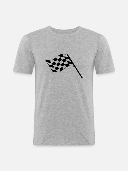 Drapeau Course Cible Voiture - T-shirt près du corps Homme - gris chiné