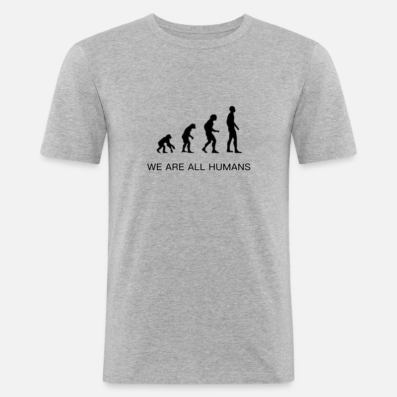 Evolution - Männer Slim Fit T-Shirt - Grau meliert
