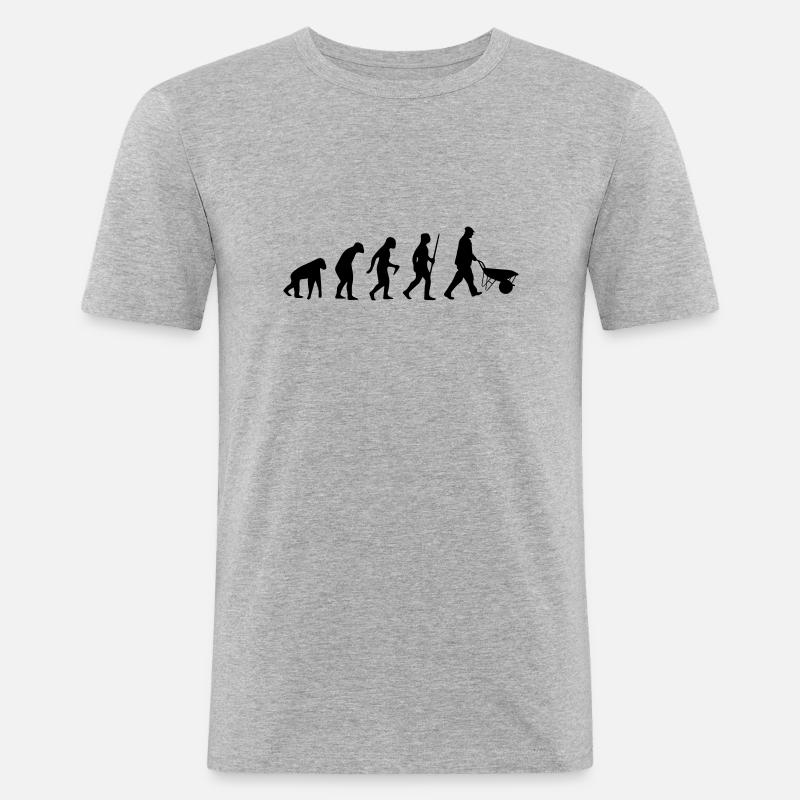 HANDWERKER EVOLUTION (BAUSTELLEN SHIRT) - Männer Slim Fit T-Shirt - Grau meliert