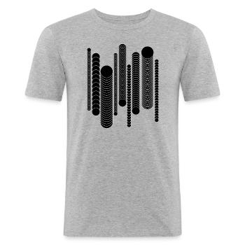 geometric circles - Men's Slim Fit T-Shirt - heather grey - Front - Nik (191cm)