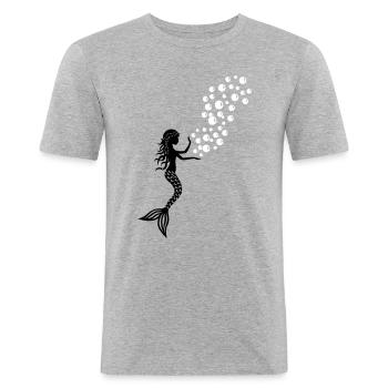Mermaid Mermaid Blubber Bubbles - Men's Slim Fit T-Shirt - heather grey - Front - Nik (191cm)