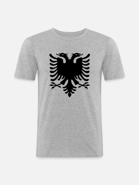 adler design - Männer Slim Fit T-Shirt - Grau meliert