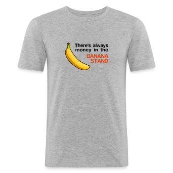 Banana Stand - Männer Slim Fit T-Shirt - Grau meliert - Vorne - Nik (191cm)