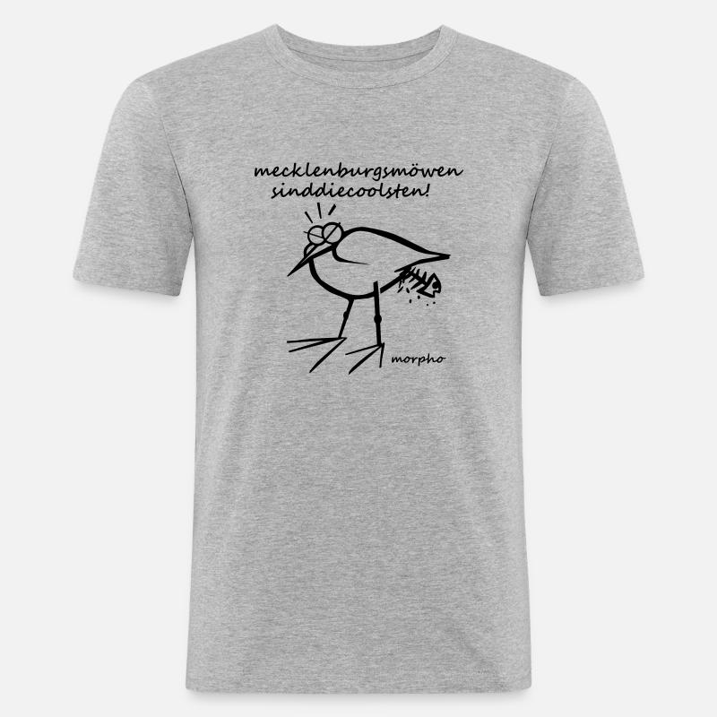 Möwe - Männer Slim Fit T-Shirt - Grau meliert