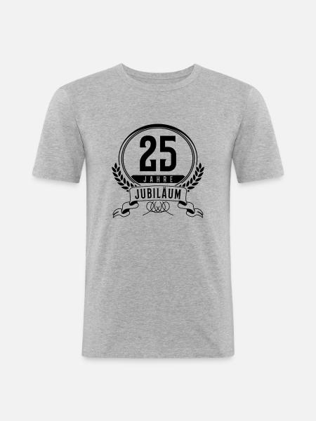 25 jahre jubilaeum - Männer Slim Fit T-Shirt - Grau meliert