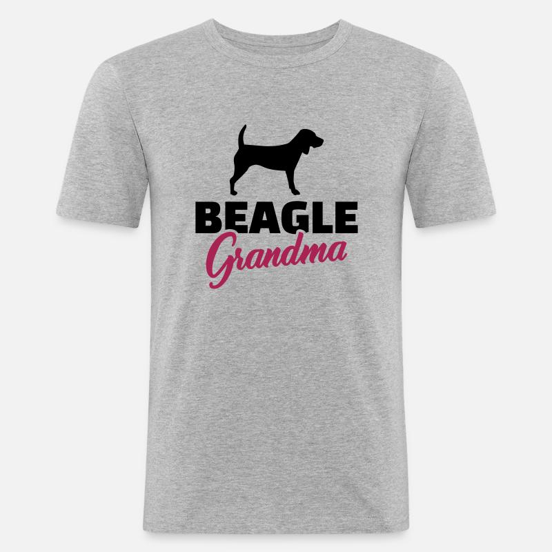 Beagle - Männer Slim Fit T-Shirt - Grau meliert