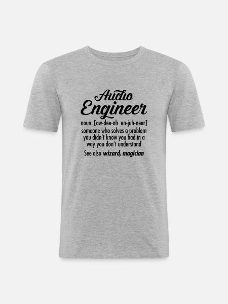 Audio Engineer - Definition - T-shirt près du corps Homme - gris chiné
