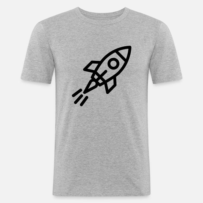Die Rakete - Männer Slim Fit T-Shirt - Grau meliert