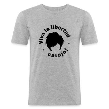 Viva la libertad carajo! - Men's Slim Fit T-Shirt - heather grey - Front - Nik (191cm)
