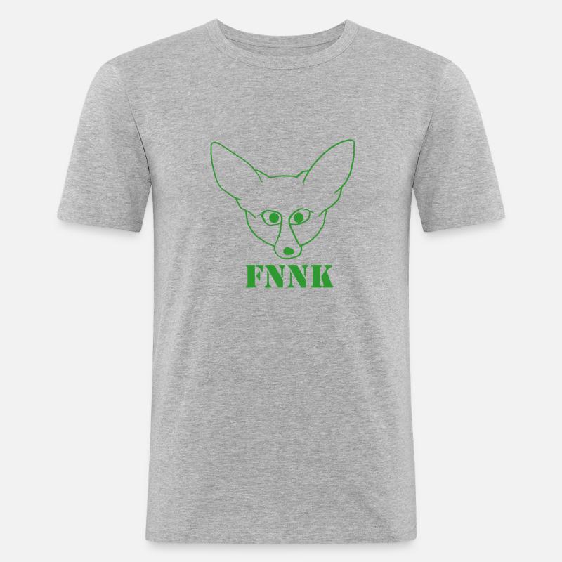 FNNK grün - Männer Slim Fit T-Shirt - Grau meliert