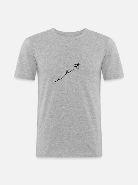 Fliege sumsum - Männer Slim Fit T-Shirt - Grau meliert