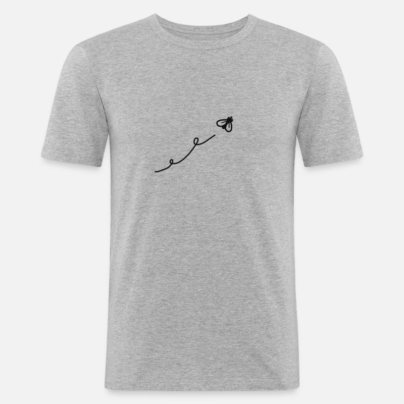 Fliege sumsum - Männer Slim Fit T-Shirt - Grau meliert