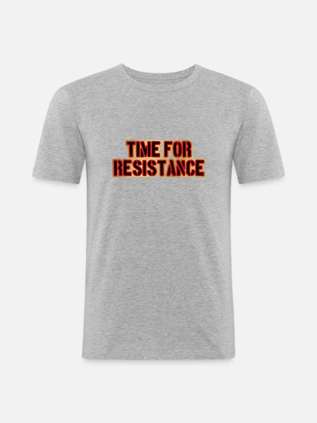 time for resistance - Männer Slim Fit T-Shirt - Grau meliert