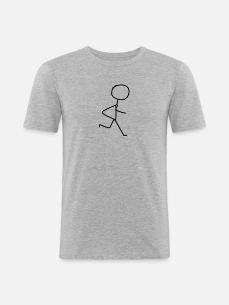 run race - Men's Slim Fit T-Shirt - heather grey