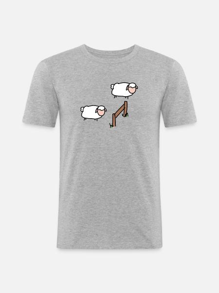 Sheep sleep - Men's Slim Fit T-Shirt - heather grey