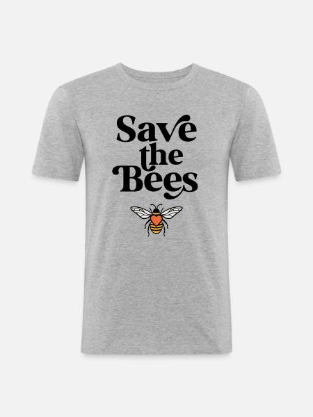 Save the Bees - Men's Slim Fit T-Shirt - heather grey