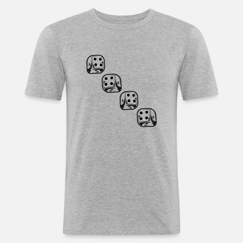 boardgame chess backgammon game night - Männer Slim Fit T-Shirt - Grau meliert